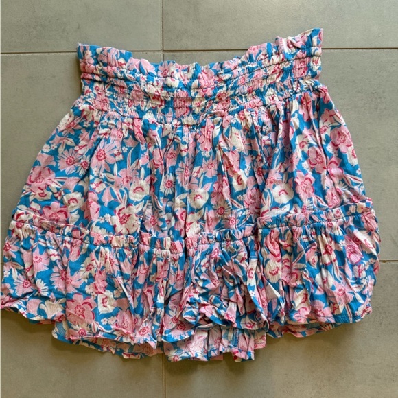 Promesa Floral Blue and Pink Women's Skirt - Picture 10 of 10